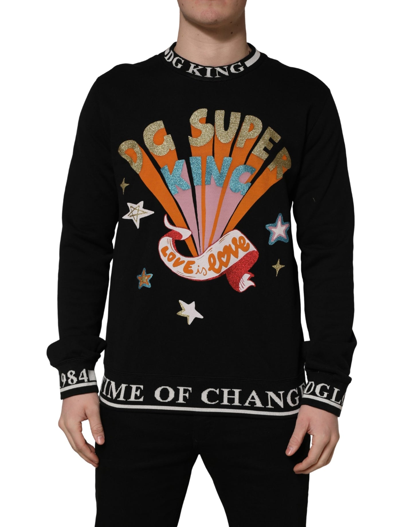 Dolce & Gabbana Black Super King Crew Neck Sweatshirt Sweater