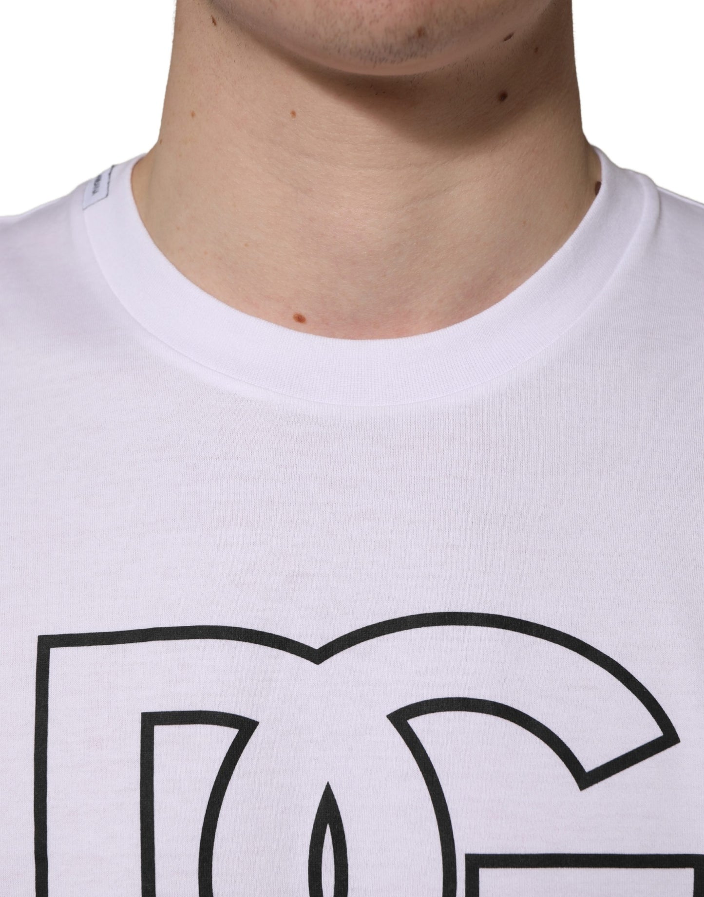 Dolce & Gabbana White DG Logo Print Short Sleeves Men T-shirt