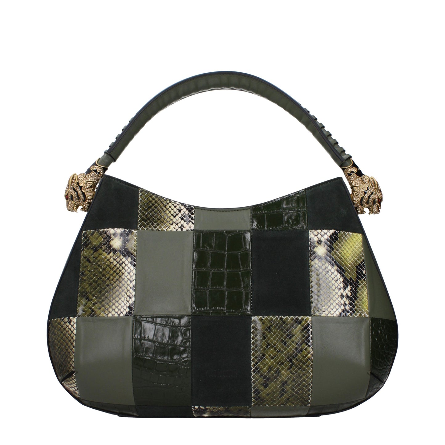 Roberto Cavalli Green Leather Handbag