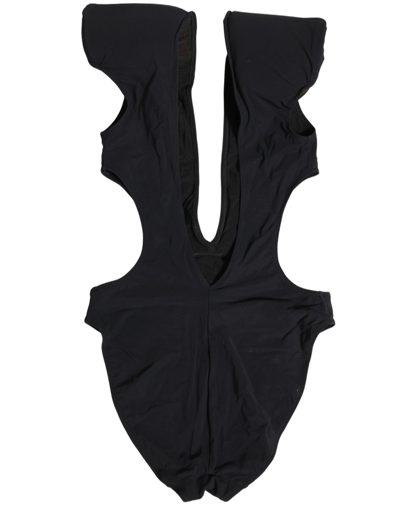 Dolce & Gabbana Black Logo Embellished Cutout One Piece Swimwear