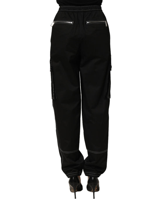 Dolce & Gabbana Black Vibe Cargo High Waist Straight Pants