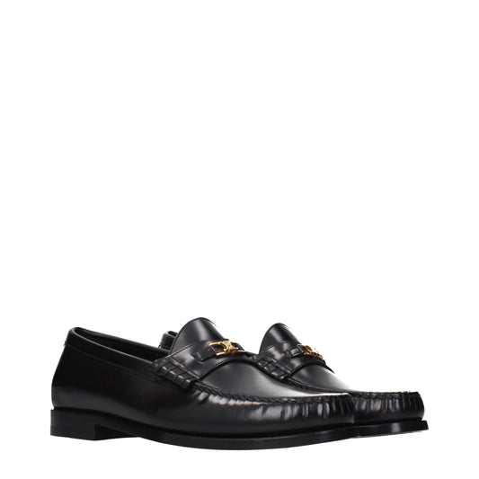 Celine Black Leather Slip-On Loafers