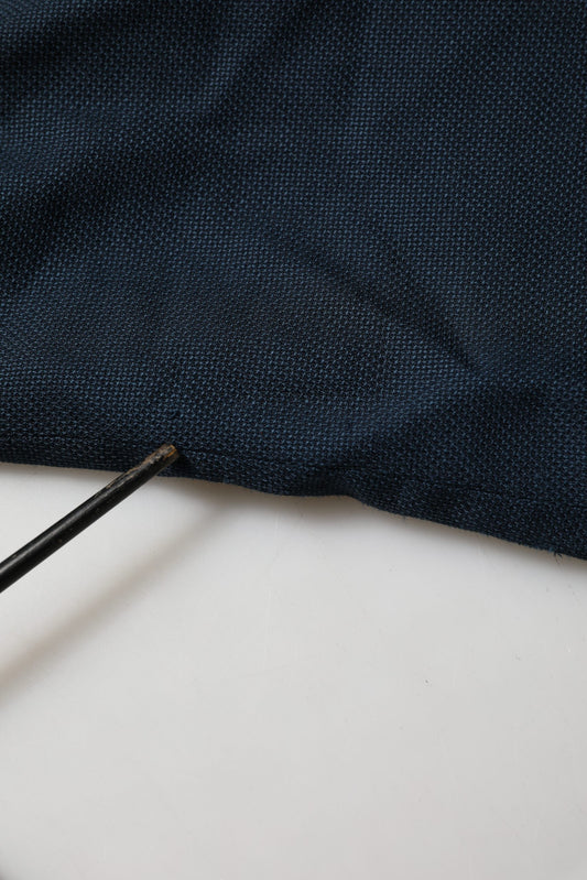 Dolce & Gabbana Blue Wool Logo Single Breasted Coat Jacket