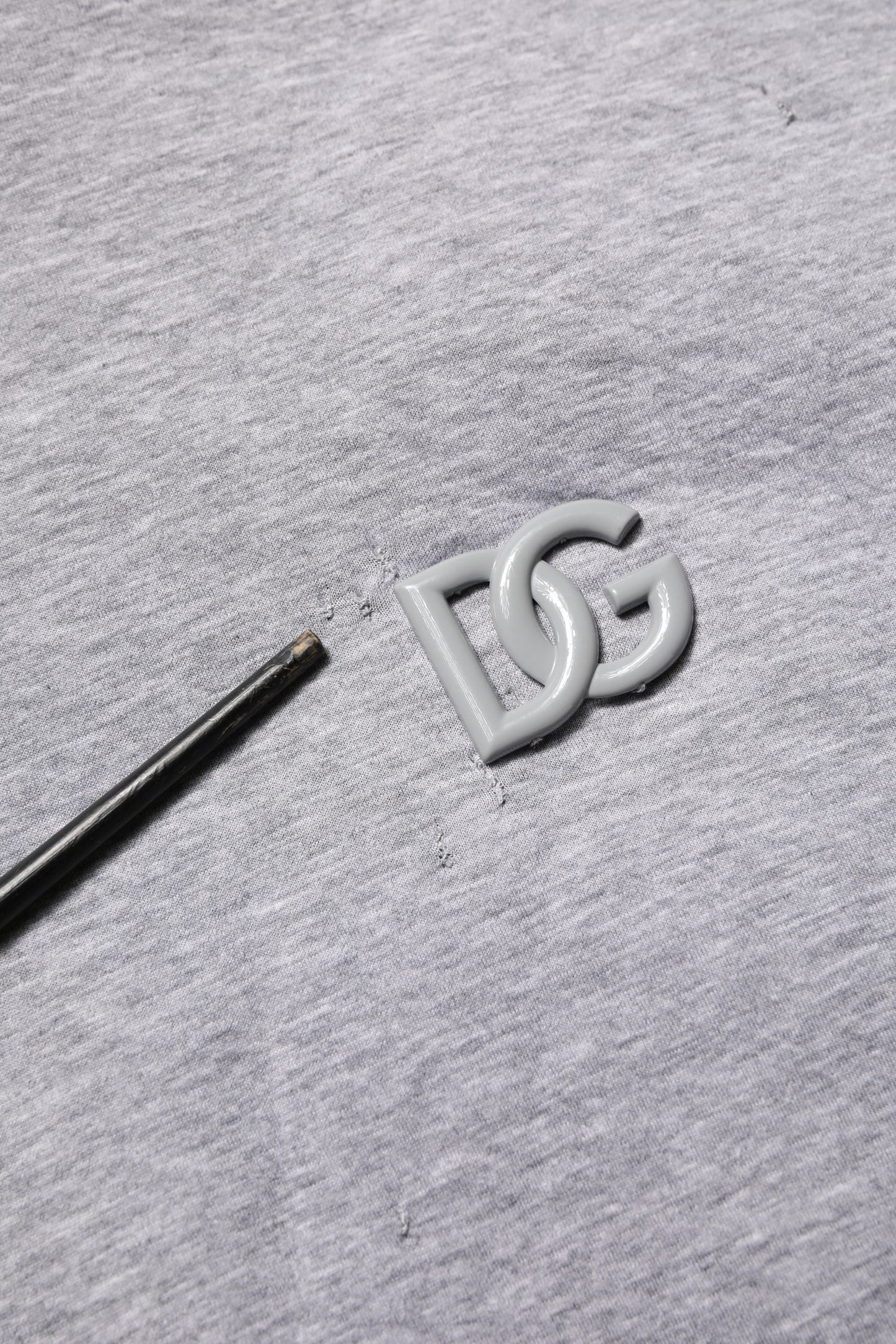 Dolce & Gabbana Gray Cotton Logo Hooded Sweatshirt Sweater