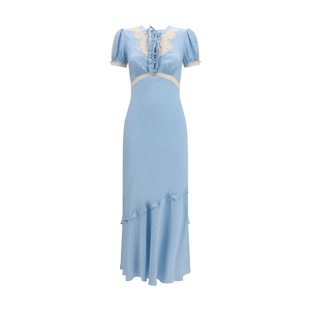 Self-Portrait Blue Viscose Casual Dress
