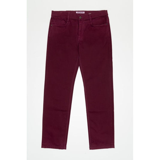 Bikkembergs Bordeaux Cotton Slim Fit Jeans