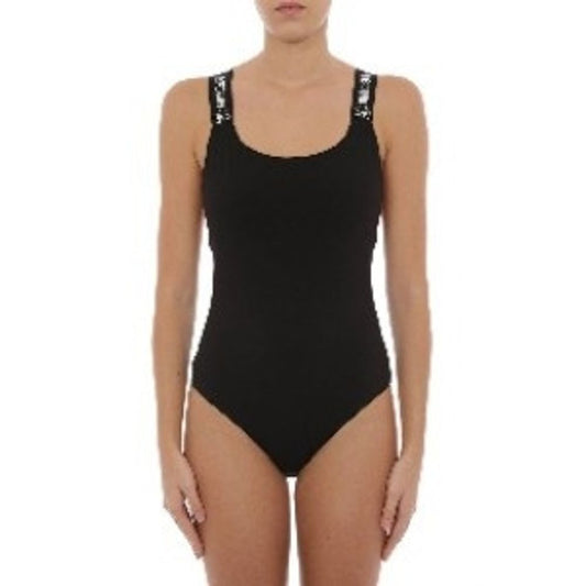 Moschino Black Cotton One-Piece Swimsuit