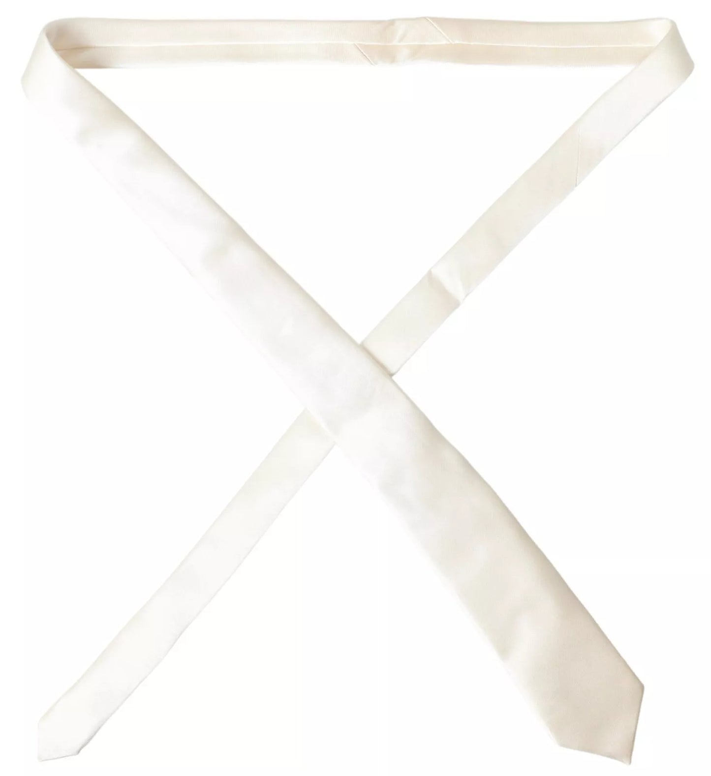 Dolce & Gabbana Off White Satin Silk Classic Men Necktie