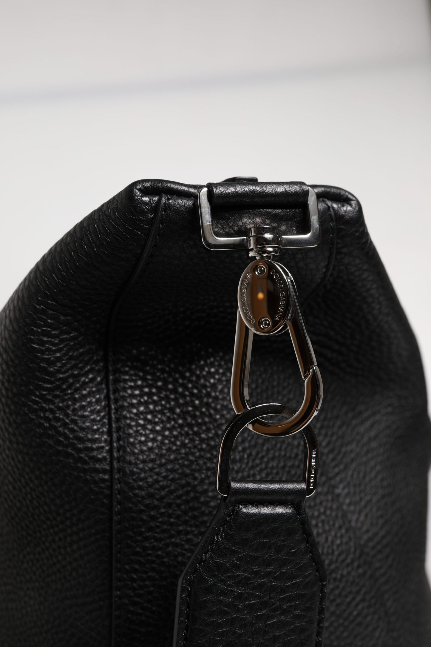 Dolce & Gabbana Black Calfskin Leather Hand Shoulder Duffle Bag