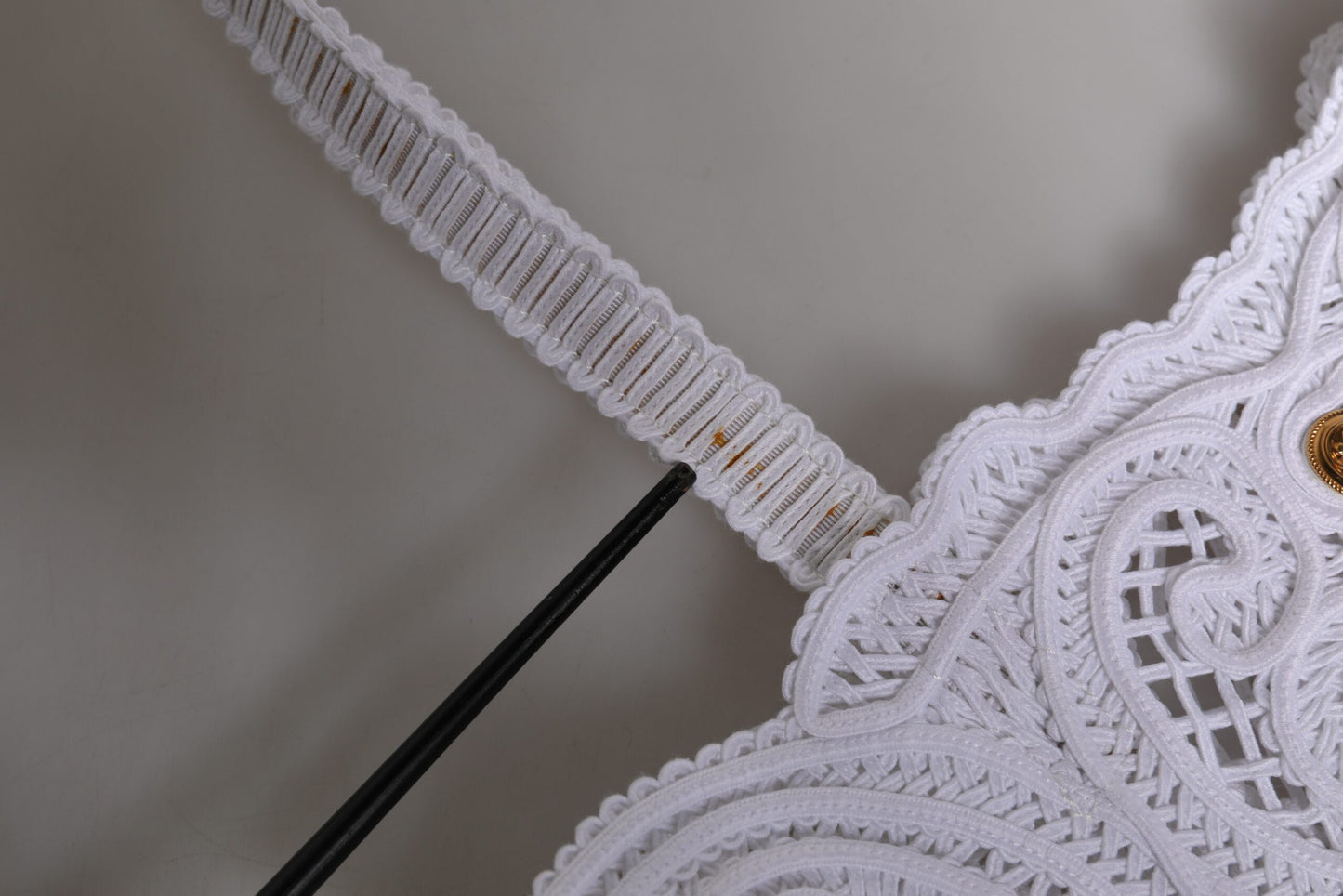 Dolce & Gabbana White Cordonetto Lace Beatrice Tote Shopping Bag