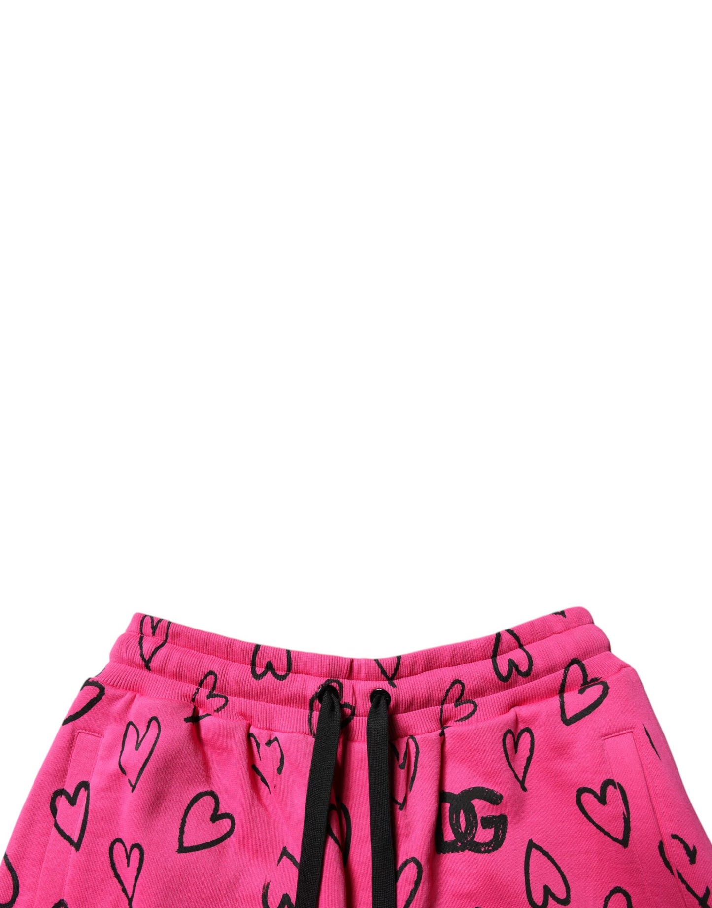 Dolce & Gabbana Pink Cotton Heart Print Bermuda Shorts