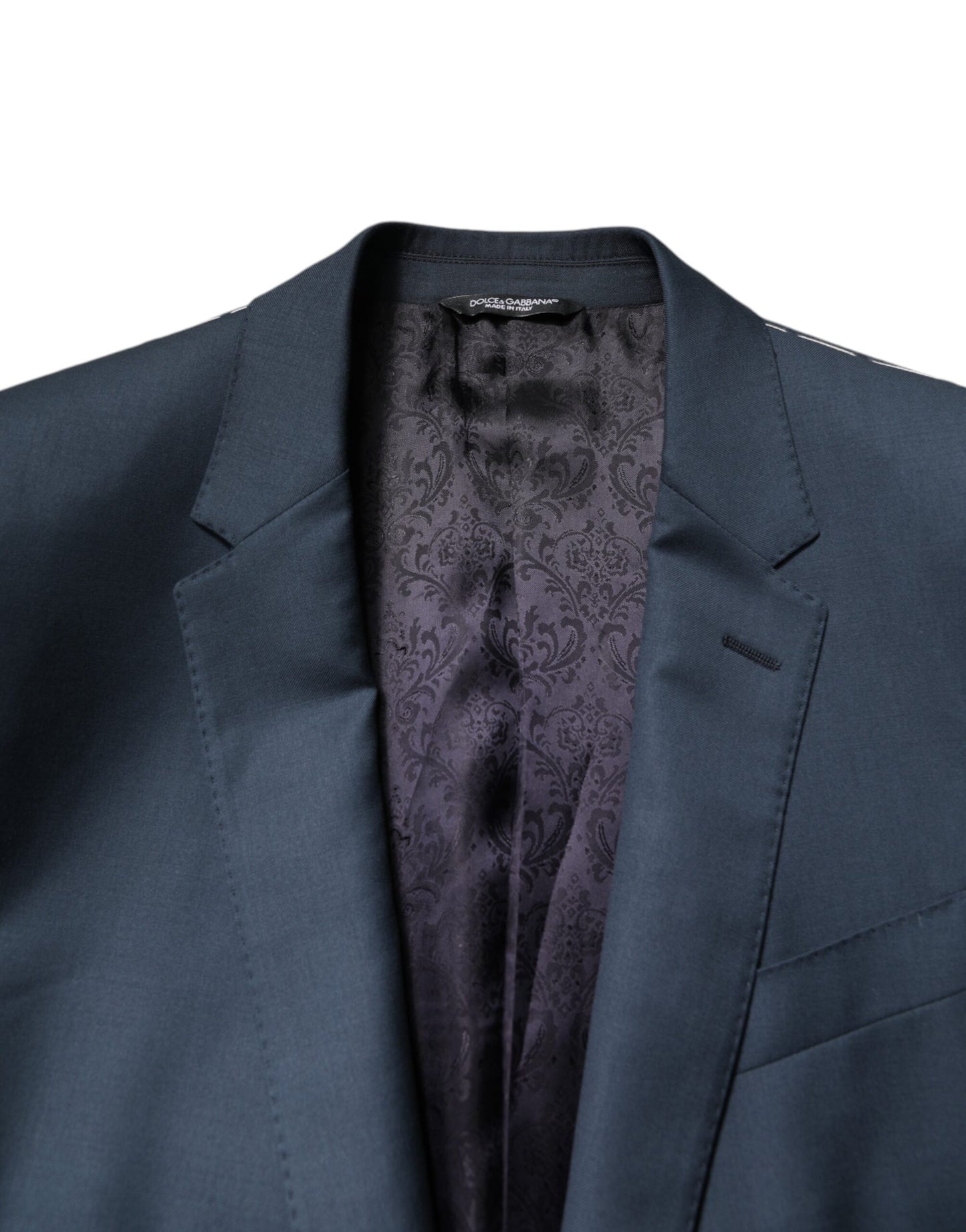 Dolce & Gabbana Blue Single Breasted Men Coat MARTINI Blazer