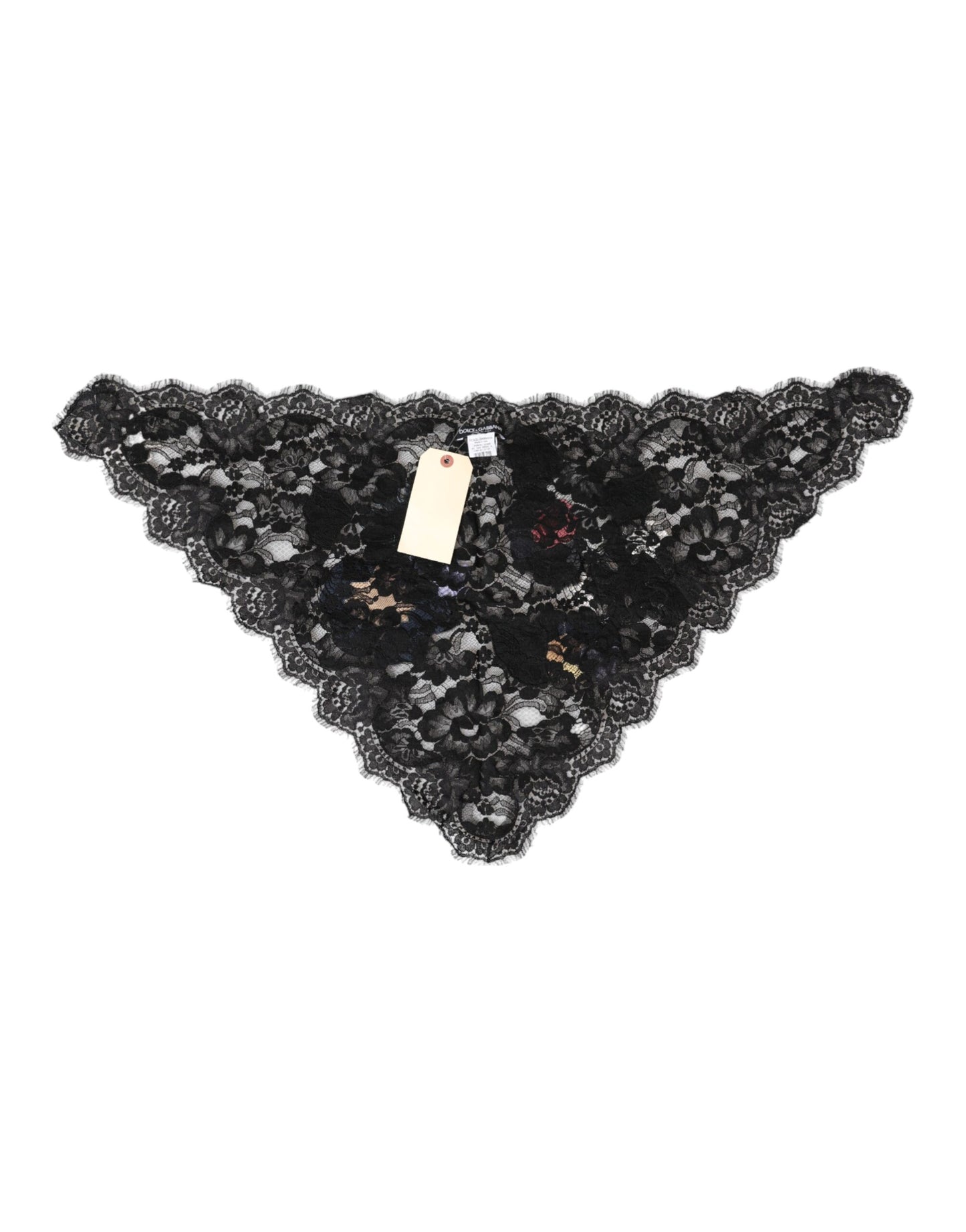 Dolce & Gabbana Black Lace Floral Applique Cotton Veil Hat