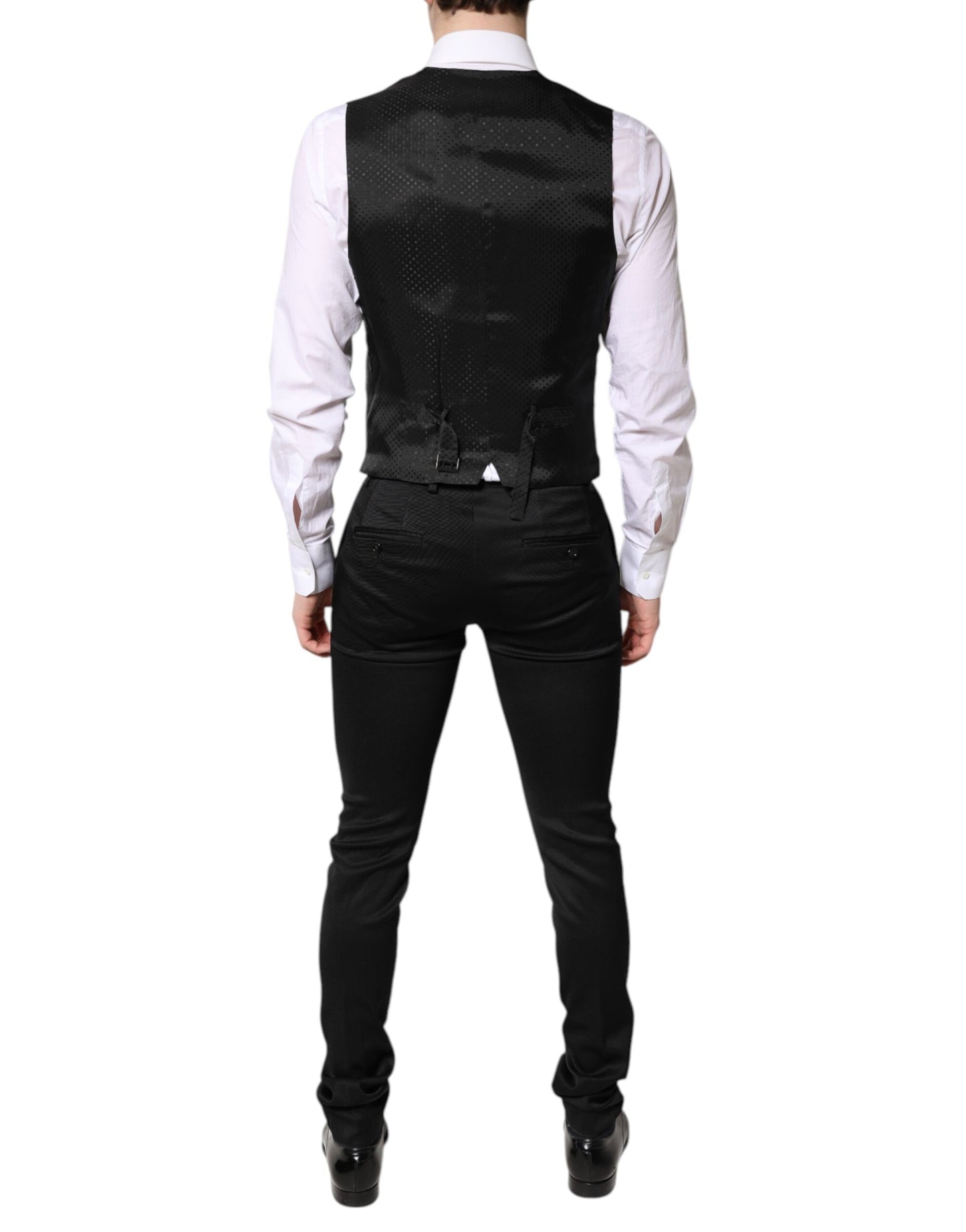 Dolce & Gabbana Black Single Breasted Formal Blazer with Vest