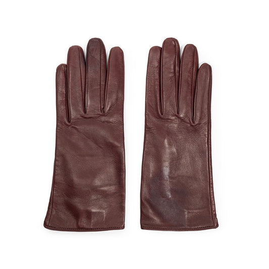 Dolce & Gabbana Burgundy Leather Glove