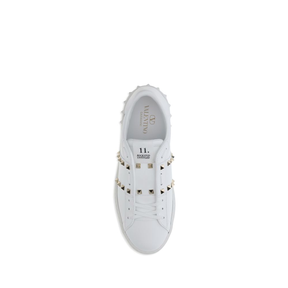 Valentino Garavani White Calf Leather Bos Taurus Low Top Sneakers