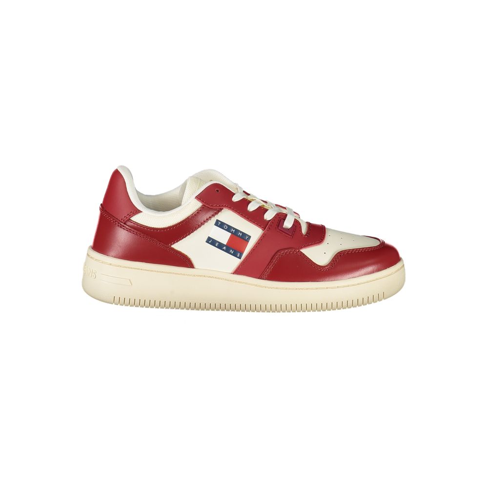 Tommy Hilfiger Red Leather Women Sneaker