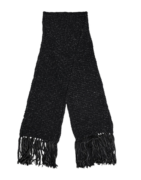 Dolce & Gabbana Black Cashmere Neck Warmer Wrap Shawl Scarf