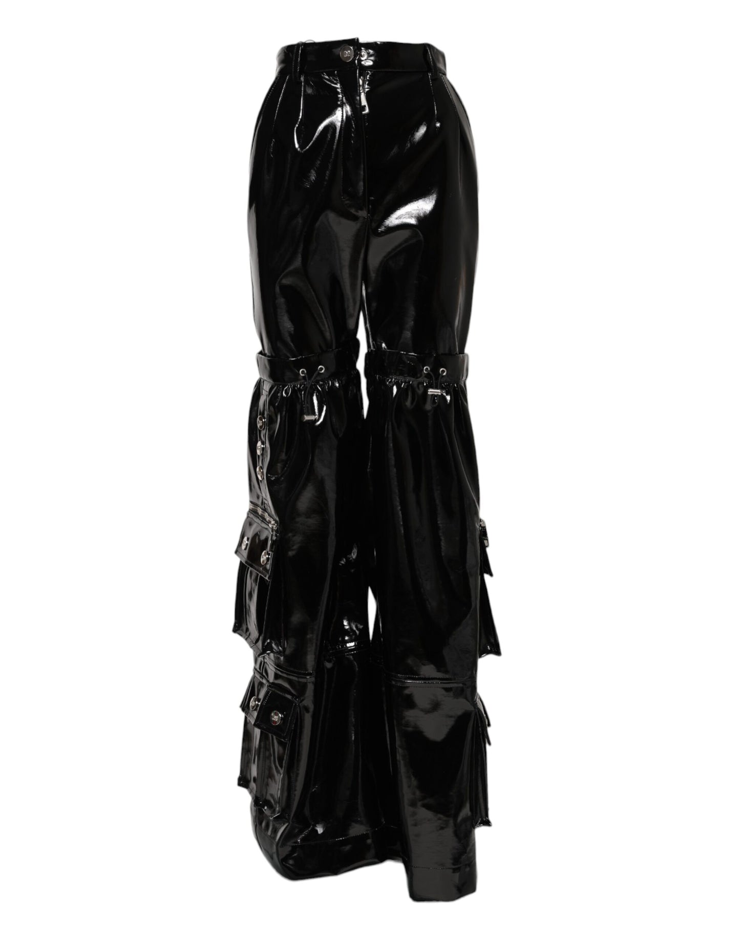 Dolce & Gabbana Black High Waist Cargo Bootcut Pants