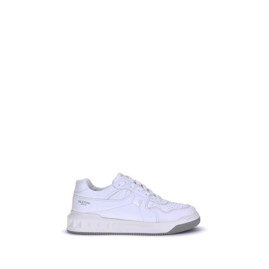 Valentino Garavani White Calf Leather Bos Taurus Low Top Sneakers