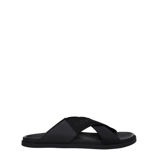 Givenchy Black Fabric Slippers Sandals