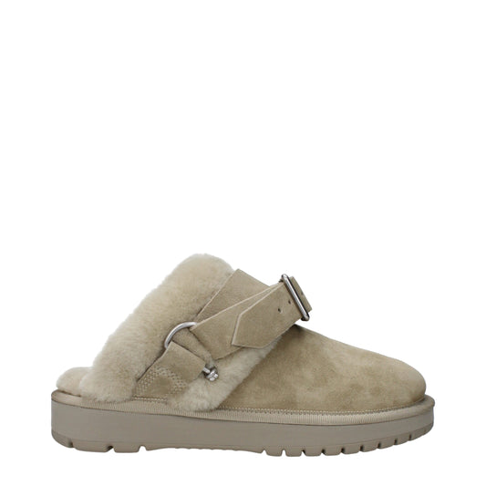 Burberry Green Leather Slippers Sandals