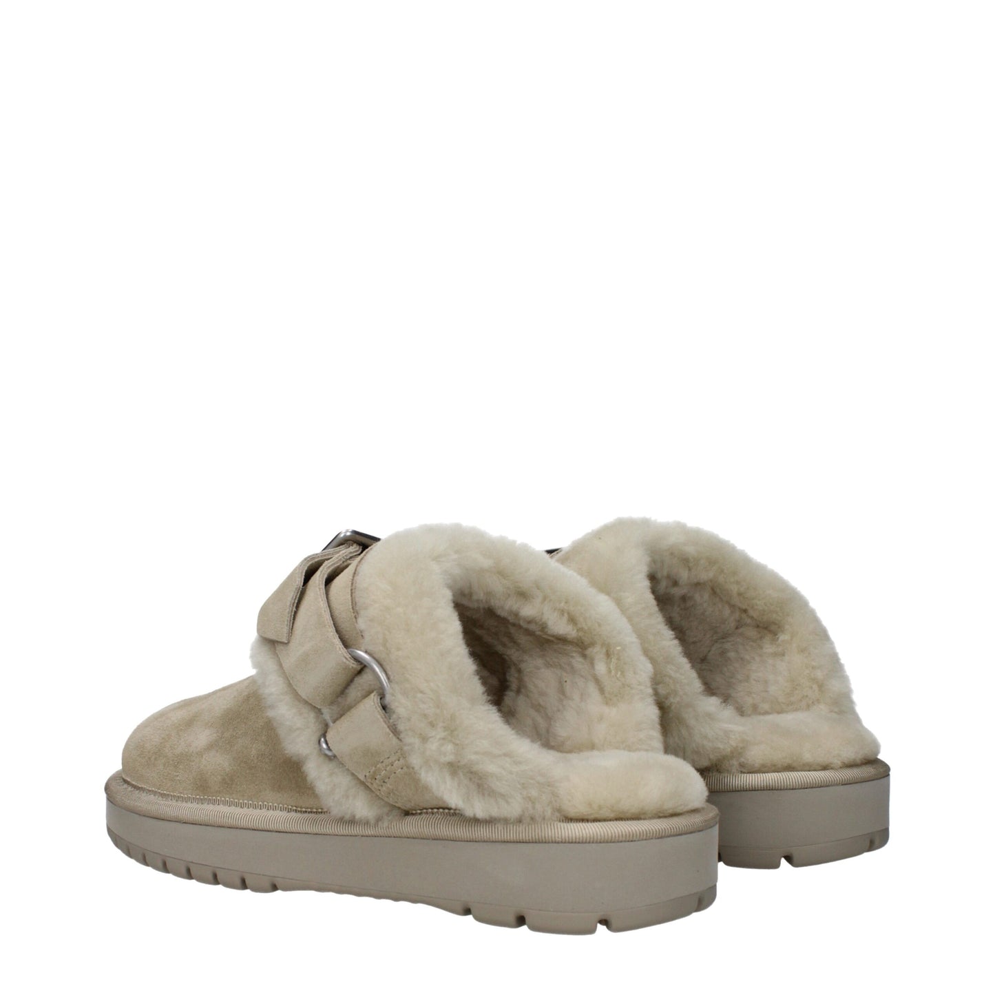 Burberry Green Leather Slippers Sandals