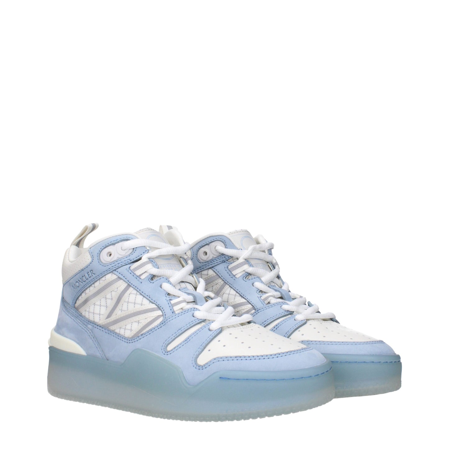 Moncler White Leather High Tops