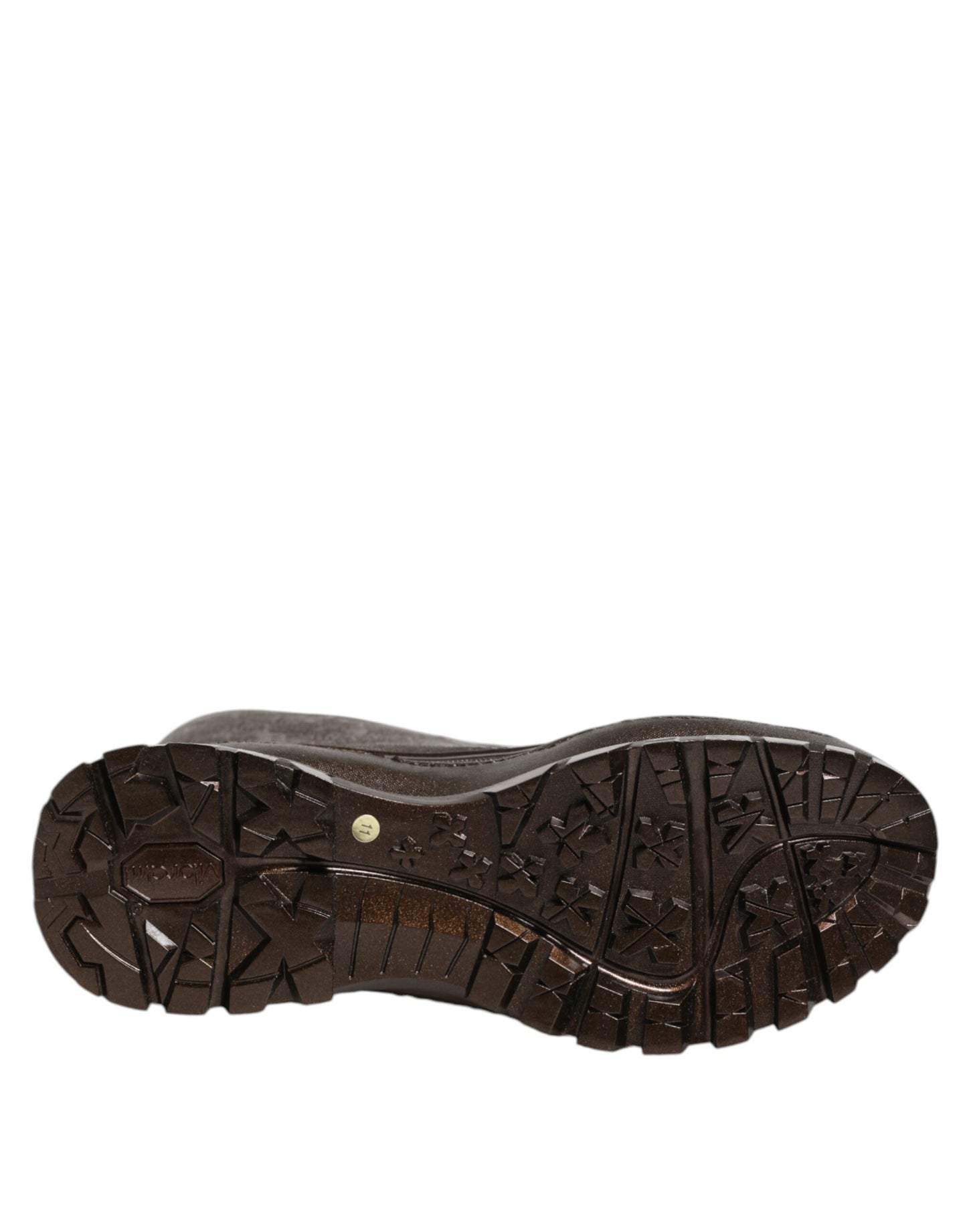 Dolce & Gabbana Metallic Brown Pull On Rain Boots Shoes