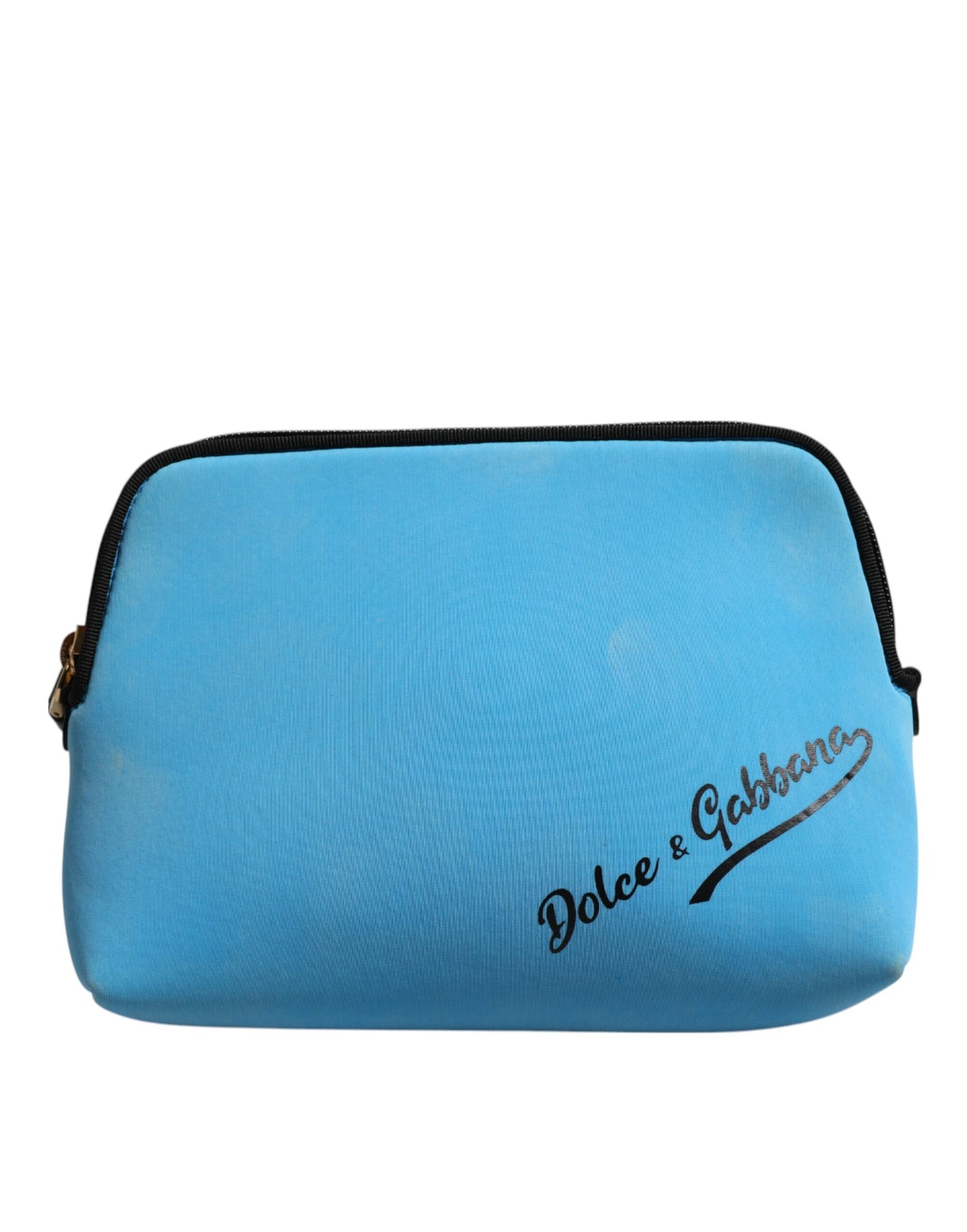 Dolce & Gabbana Blue Nylon DG Logo Print Clutch Zip Pouch Bag