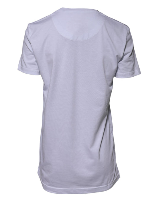 Dolce & Gabbana White Cotton Goodluck 2023 Crew NeckT-shirt