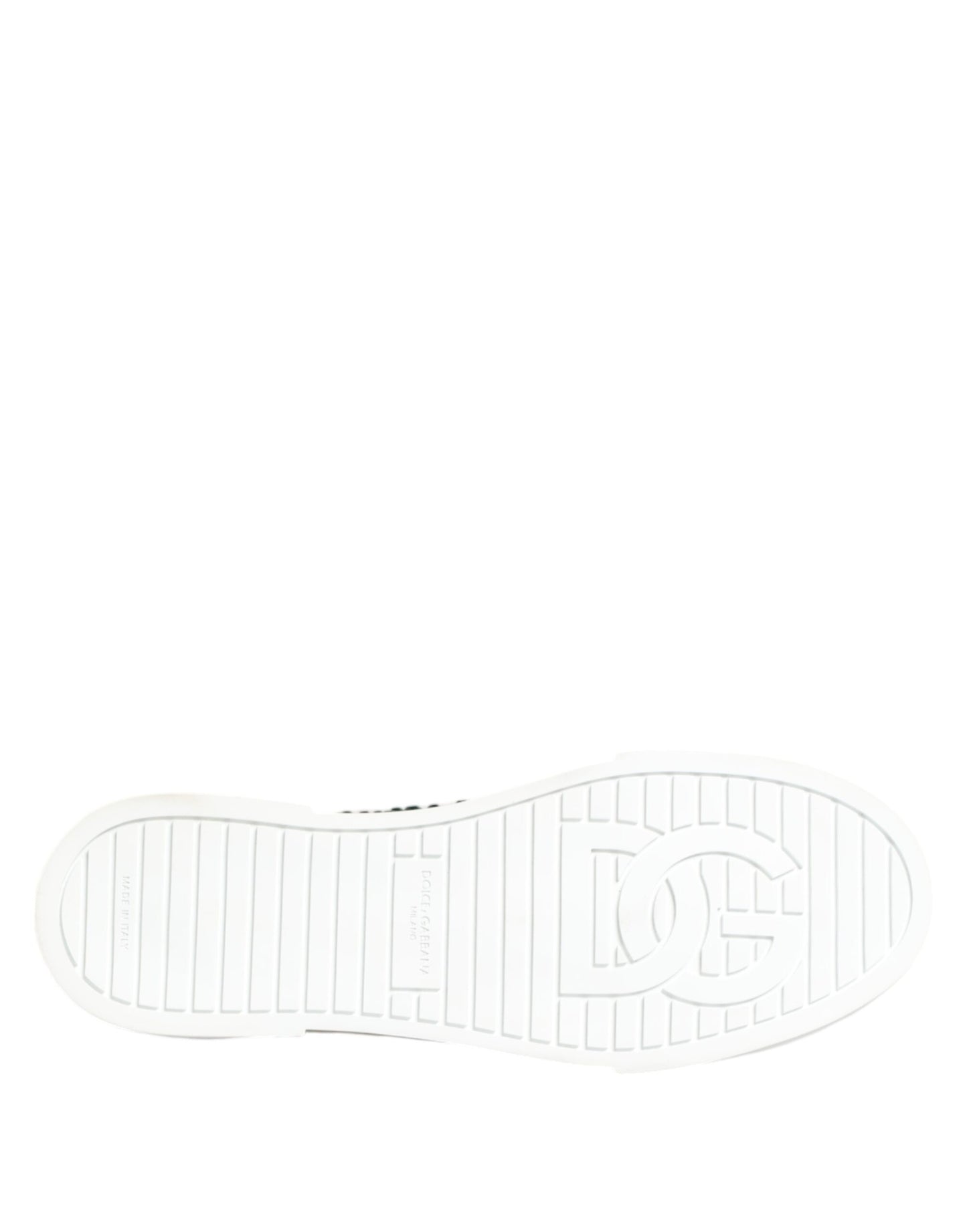 Dolce & Gabbana Green Portofino Crystal DG Logo Sneakers Shoes