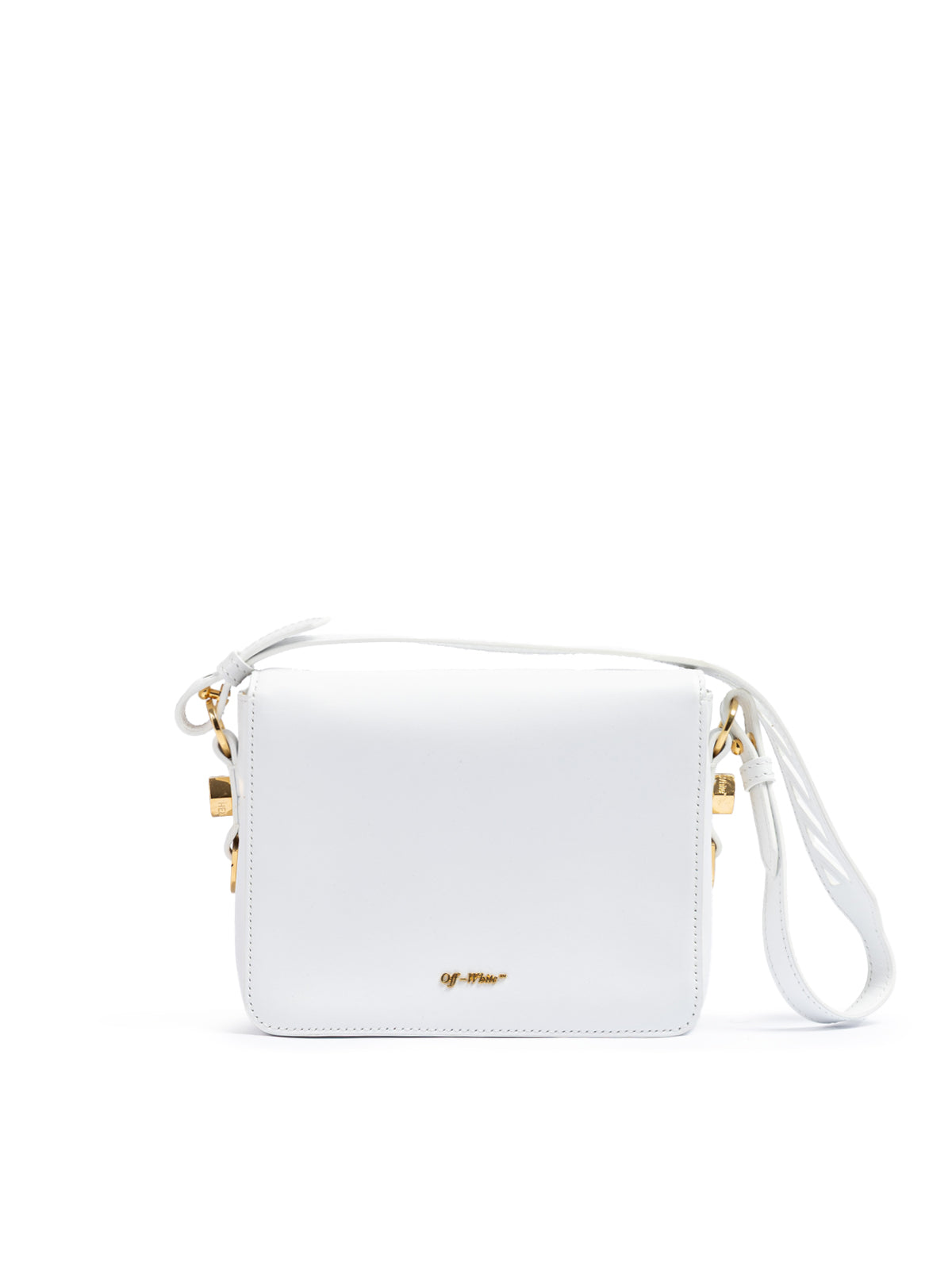Off-White White/Gold  Metallic Stripe Crossbody Bag