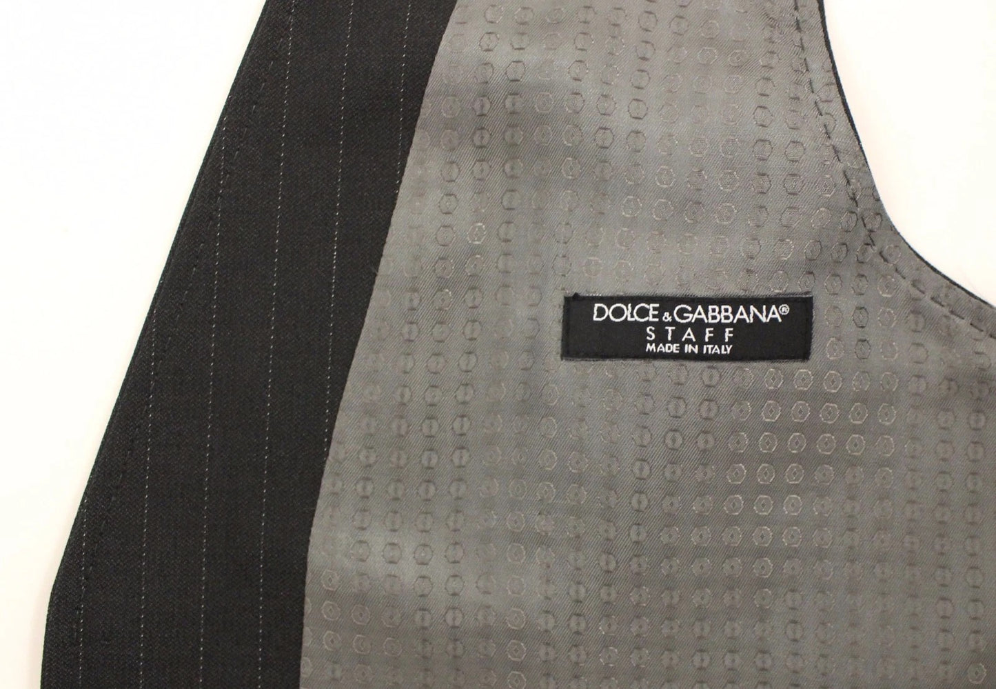 Dolce & Gabbana Gray Striped Formal Dress Gilet Vest