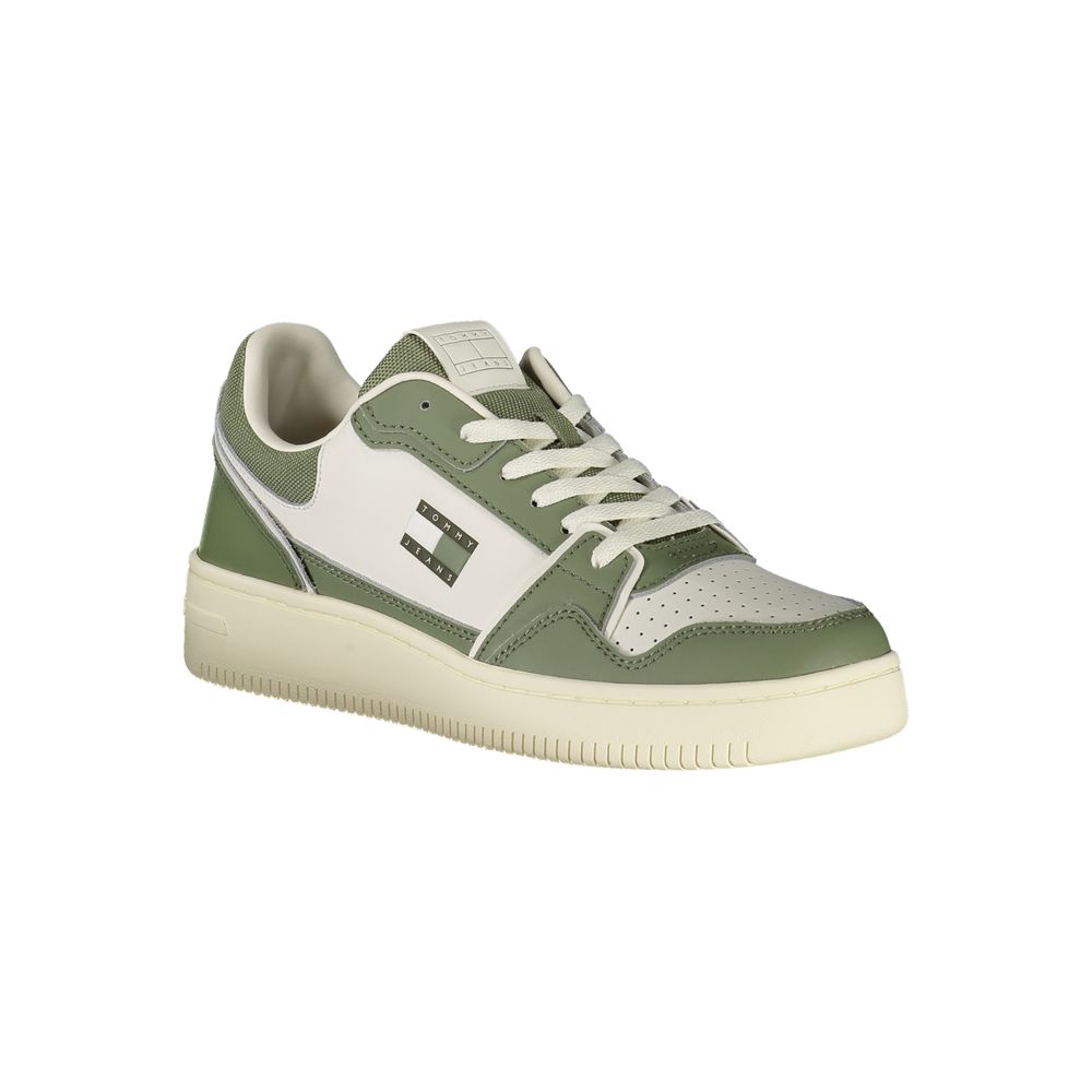 Tommy Hilfiger Green Leather Men Sneaker
