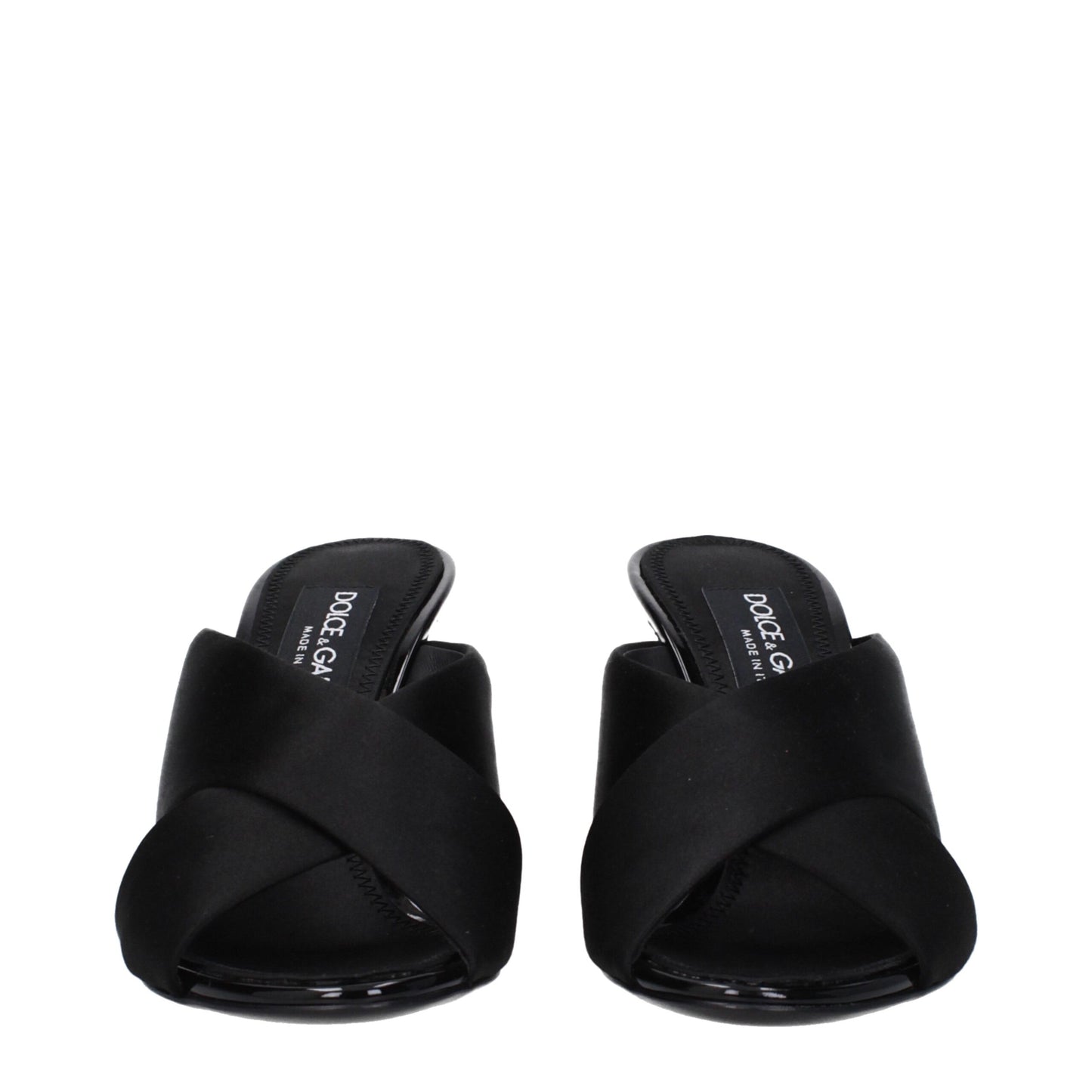 Dolce & Gabbana Black Satin Stiletto Heels Sandals
