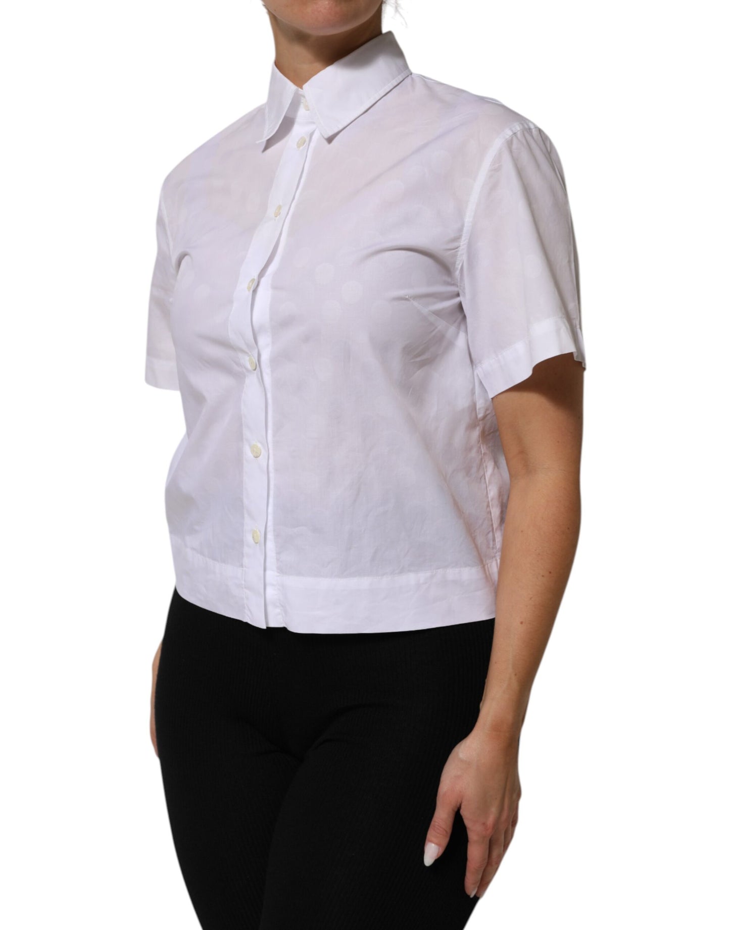 Dolce & Gabbana White Collared Short Sleeve Polo Shirt Top