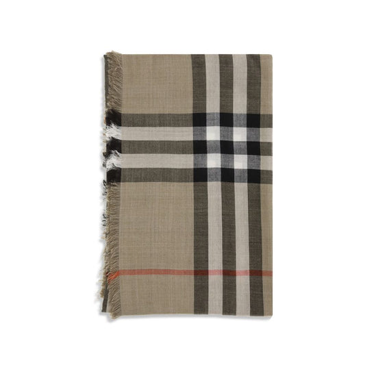 Burberry Check Reversible Wool and Silk Scarf