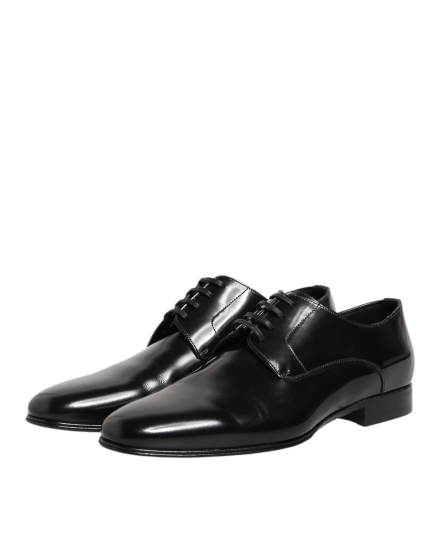 Dolce & Gabbana Black Calfskin Leather Derby Men Dress Shoes