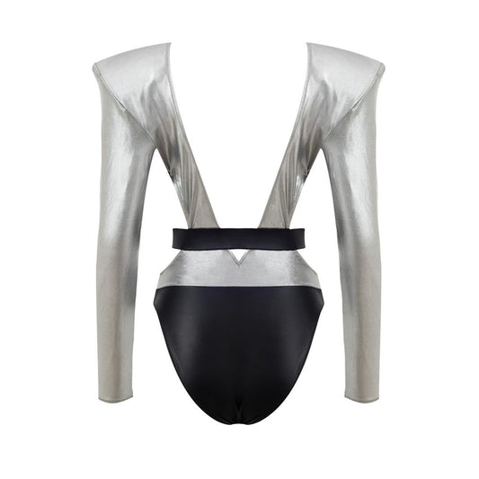 Dolce & Gabbana Gray Viscose One-Piece Swimsuit