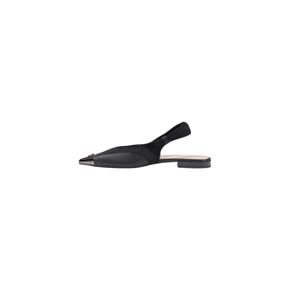 PINKO Black Leather Flat Sandals