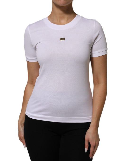 Dolce & Gabbana T-Shirt White Cotton Round Neck Short Sleeves I