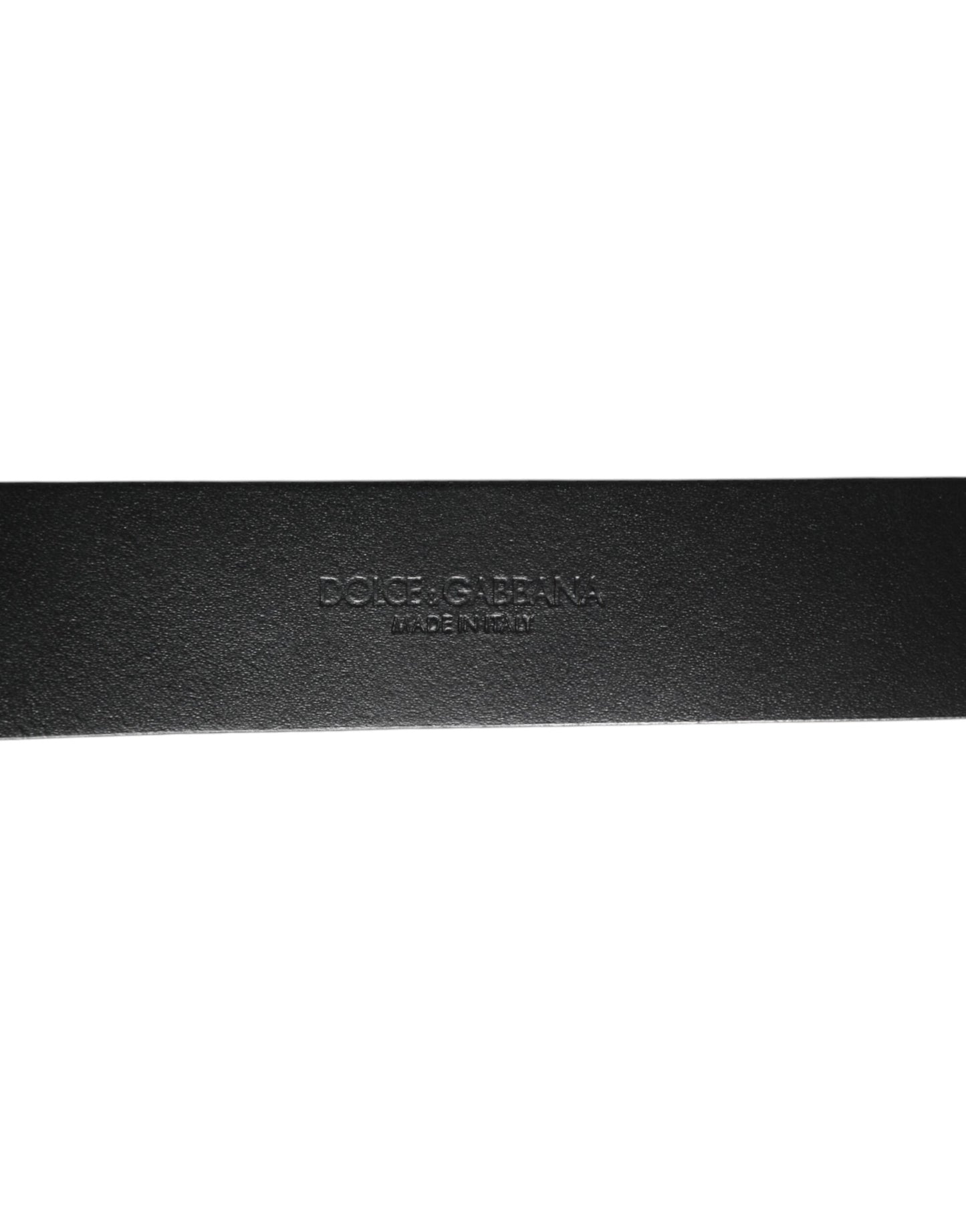 Dolce & Gabbana Black Silver Pebbled Texture Leather Buckle Men Belt