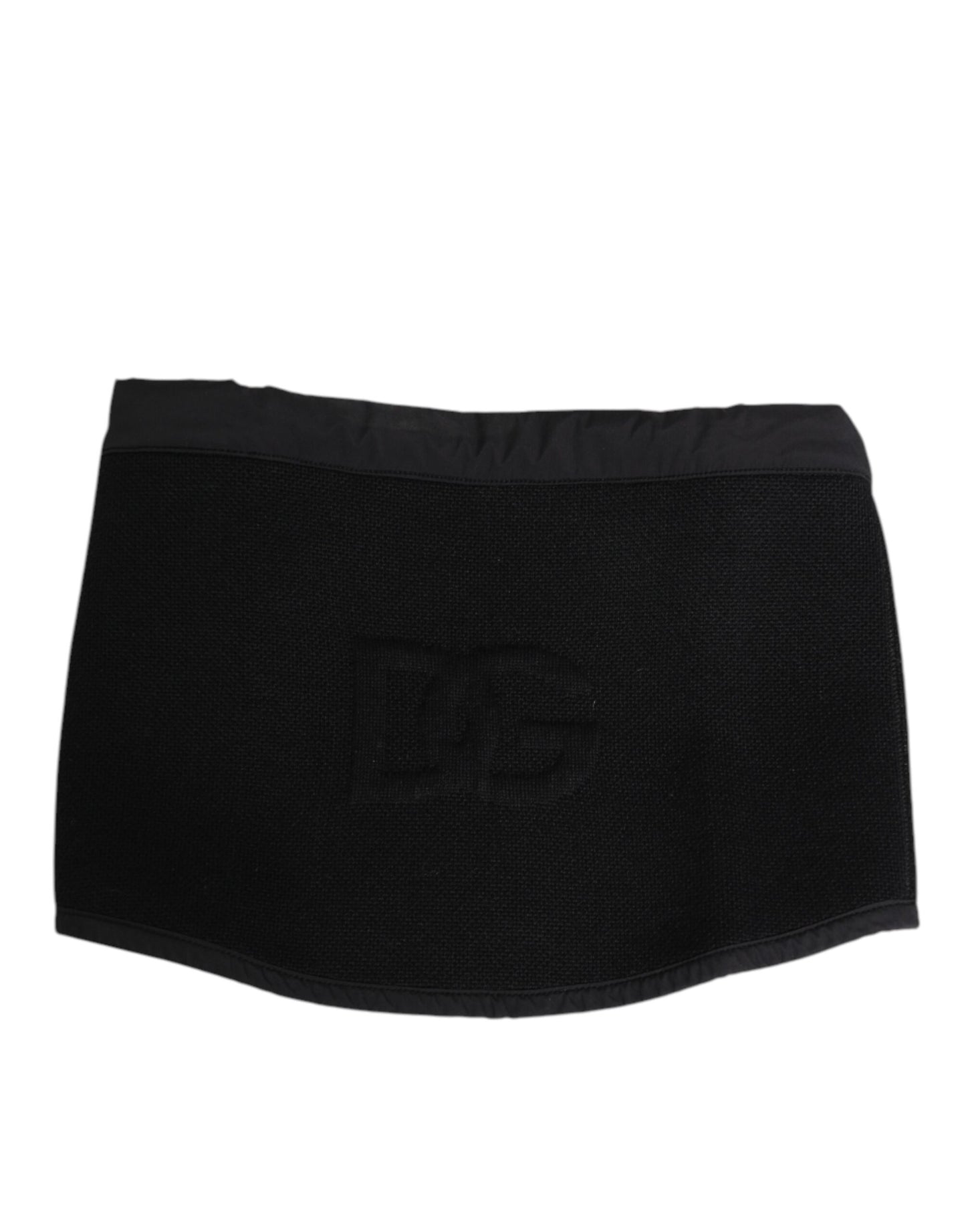 Dolce & Gabbana Black Lace Stole Knitted DG Logo Men One Size  Scarf