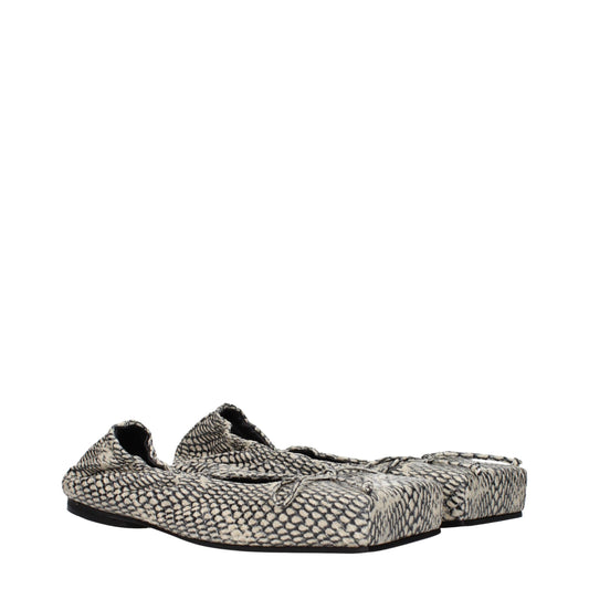 Jacquemus Beige Leather Ballet Flats