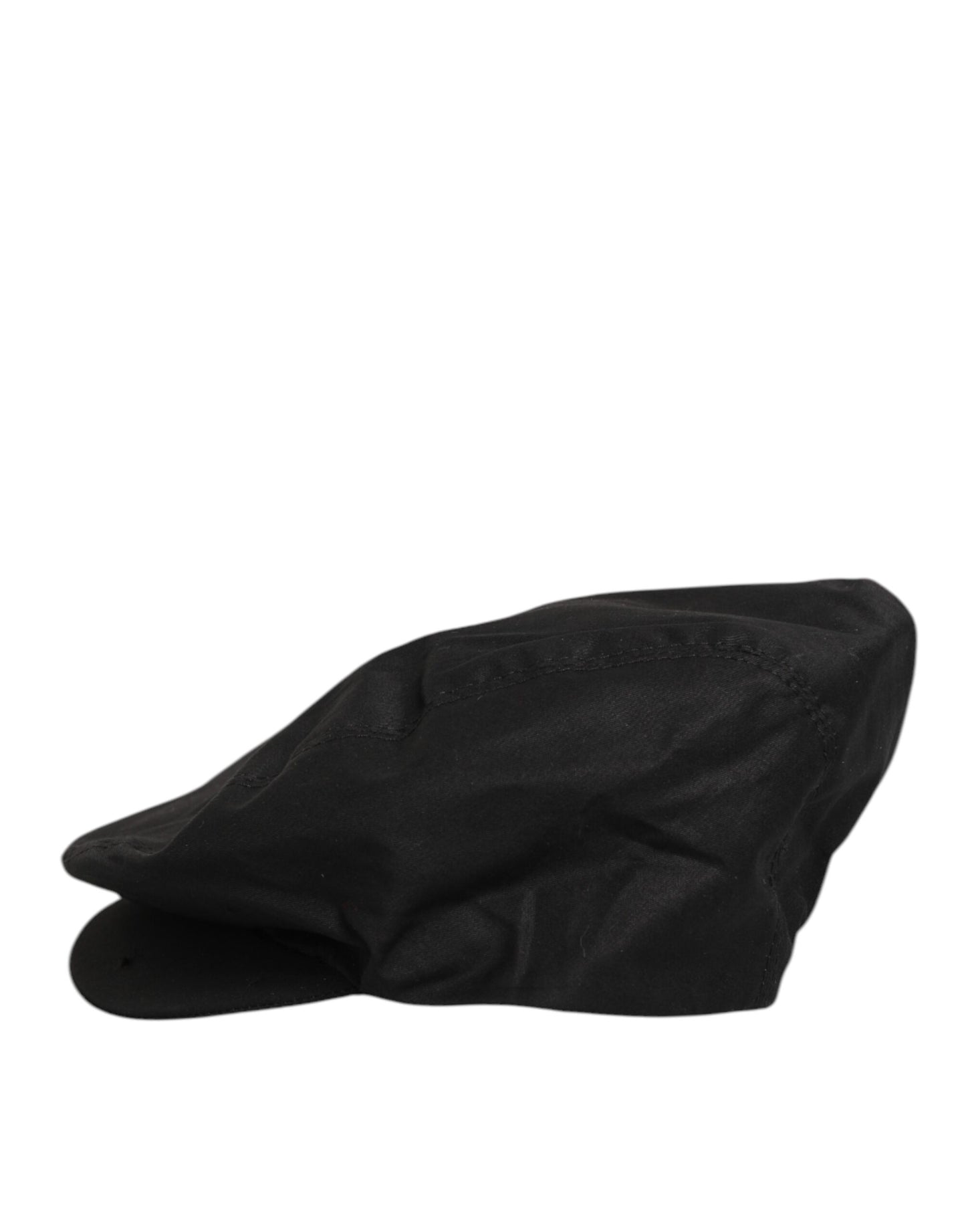 Dolce & Gabbana Black Cotton Stretch Newsboy Cloth Capello Hat