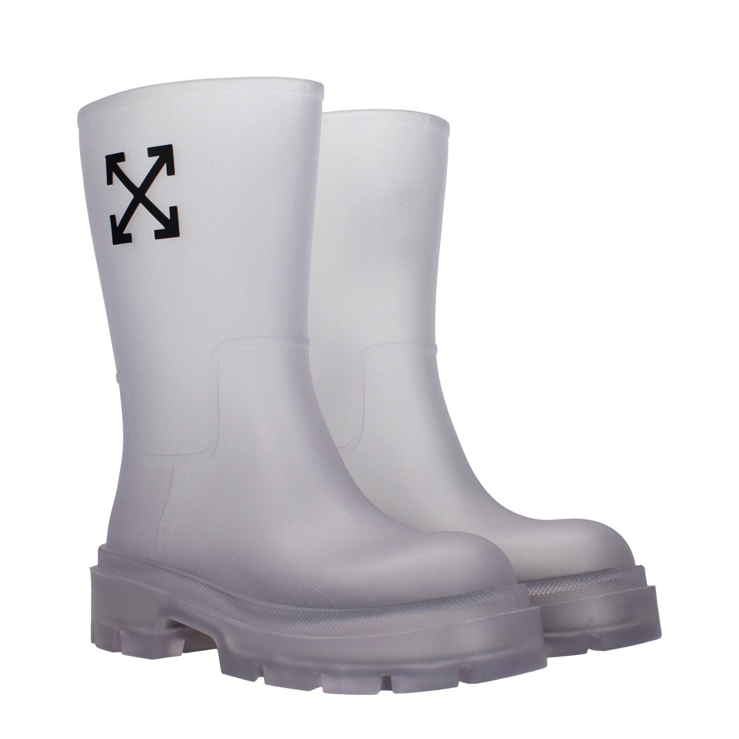 Off-White Transparent Pvc Ankle Boots