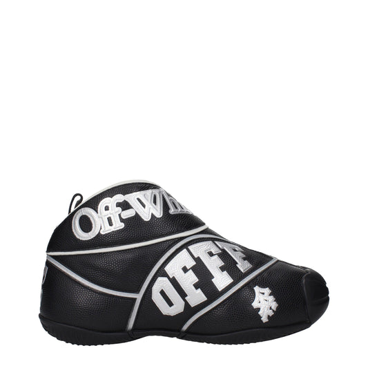Off-White Black Leather High Tops
