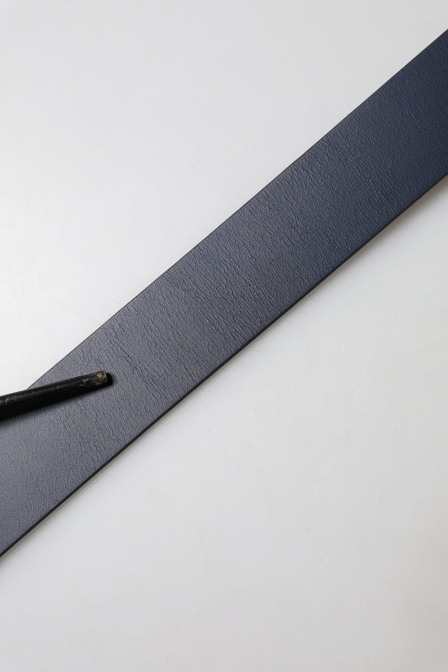 Dolce & Gabbana Blue Leather Classic Metal Logo Buckle Belt