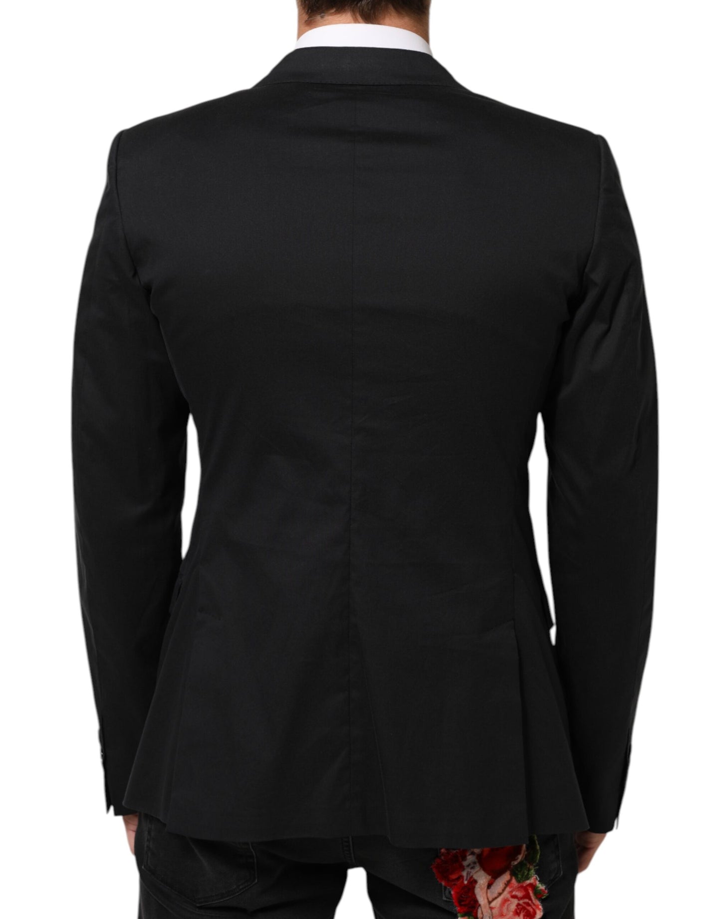 Dolce & Gabbana Black Cotton 2 Buttons Suit Jacket Blazer